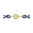 Perlový náramek z říčních perel se zlatým zapínáním 923011.3/9264A peacock