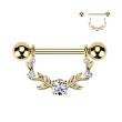 Zlatý piercing do bradavky z oceli SEKSQ0151GD