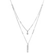 Stříbrný náhrdelník kulička a úzký obdelník se zirkony bílý 12057.1. crystal