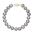 Perlový náramek z říčních perel se zlatým zapínáním 923010.3/9271A grey