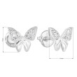 Stříbrné náušnice - motýlek se zirkony 11311.1