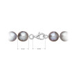 Perlový náhrdelník z říčních perel se zapínáním z bílého zlata 822028.3/9260B grey