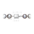 Perlový náhrdelník z říčních perel se zapínáním z bílého zlata 822028.3/9268B grey