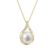 Zlatý perlový náhrdelník s brilianty 92PB00032