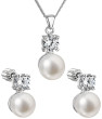 Sada stříbrný šperků s se zirkony a perlami 29002.1