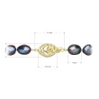 Perlový náhrdelník z říčních perel se zapínáním ze zlata 922027.3/9265A peacock