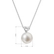 Perlový náhrdelník srdce bílé zlato s perlou 82P00043