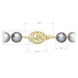 Perlový náhrdelník z říčních perel se zapínáním ze zlata 922028.3/9265A grey