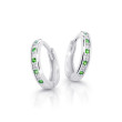 Náušnice kroužky z bílého zlata Cutie Jewellery C3342B-Zelená