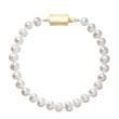 Perlový náramek z říčních perel se zlatým zapínáním 923001.1/9269A bílý
