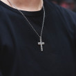 Ocelový náhrdelník křížek se zirkony PSS1245ST