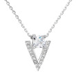 Stříbrný náhrdelník se zirkonem bílý trojúhelník 12007.1