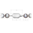 Perlový náramek z říčních perel se zlatým zapínáním 823010.3/9269B grey