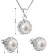 Stříbrná souprava perlových náušnic a přívěsku 29004.1