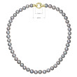 Perlový náhrdelník 22028.3 grey Au plating