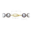 Perlový náhrdelník z říčních perel se zapínáním ze zlata 922028.3/9271A grey
