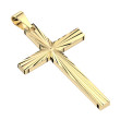 Zlatý ocelový přívěsek kříž  + řetízek SESP7202