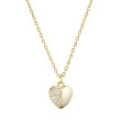 Pozlacený náhrdelník srdce na dárkové kartě OB07
