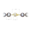 Perlový náhrdelník z říčních perel se zapínáním ze zlata 922028.3/9266A grey