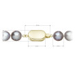 Perlový náhrdelník z říčních perel se zapínáním ze zlata 922028.3/9269A grey