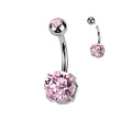 Titanový piercing do pupiku se zirkony SETIN60ST-Pink