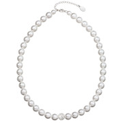 Náhrdelník z umělých perel s kamínky Swarovski 32011.1 bílá