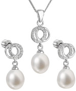 Set stříbrný perlových šperků se zirkony 20903.1