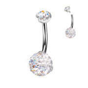Piercing do břicha titan se zirkony SETIN61-ST