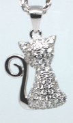 Přívěsek na krk stříbrný kočka 303060