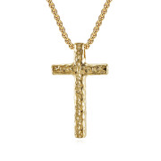 Zlatý ocelový náhrdelník kříž WJHC1861GD