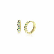 Zlaté náušnice kroužky Cutie Jewellery C3339Z-Zelená