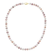 Perlový náhrdelník z říčních perel se zapínáním ze zlata 922004.3/9268A multi