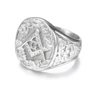 Pánský prsten z chirurgické oceli WJHZ913ST-Svobodní zednáři
