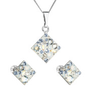 Sada šperků s krystaly Swarovski náušnice a přívěsek mix barev kosočtverec 39126.3 light sapphire