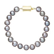 Perlový náramek z říčních perel se zlatým zapínáním 923010.3/9267A grey