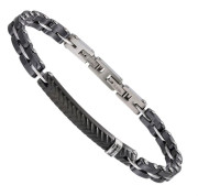 Náramek z chirurgické oceli a keramiky CBS38