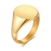Zlatý ocelový pečetní prsten SERC448GD