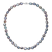 Perlový náhrdelník z říčních perel se zapínáním z bílého zlata 822027.3/9260B peacock
