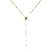 Zlatý náhrdelník růženec s křížem a medailonkem s Pannou Marií RŽ12 zlatý