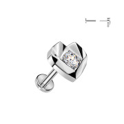 Titanová náušnice srdíčko se zirkonem SEITEL441-ST