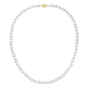 Perlový náhrdelník z říčních perel se zapínáním ze zlata 922001.1/9272A bílý