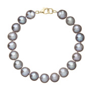Perlový náramek z říčních perel se zlatým zapínáním 923010.3/9260 grey