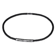 Kožený pánský náhrdelník NSS295BK