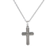 Moderní náhrdelník křížek chirurgická ocel PSSC1227