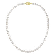 Perlový náhrdelník z říčních perel se zapínáním ze zlata 922001.1/9264A bílý