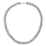 Perlový náhrdelník z říčních perel se zapínáním z bílého zlata 822028.3/9271B grey
