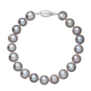 Perlový náramek z říčních perel se zlatým zapínáním 823010.3/9271B grey