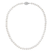 Perlový náhrdelník z říčních perel se zapínáním z bílého zlata 822001.1/9265B bílý