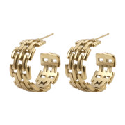 Zlaté kruhové náušnice z chirurgické oceli MESS55GD