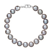 Perlový náramek z říčních perel se zlatým zapínáním 823010.3/9260B grey